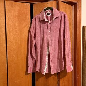 Slim Fit Pink Button-Down Men’s Shirt Tailored Recreation Size XLarge
